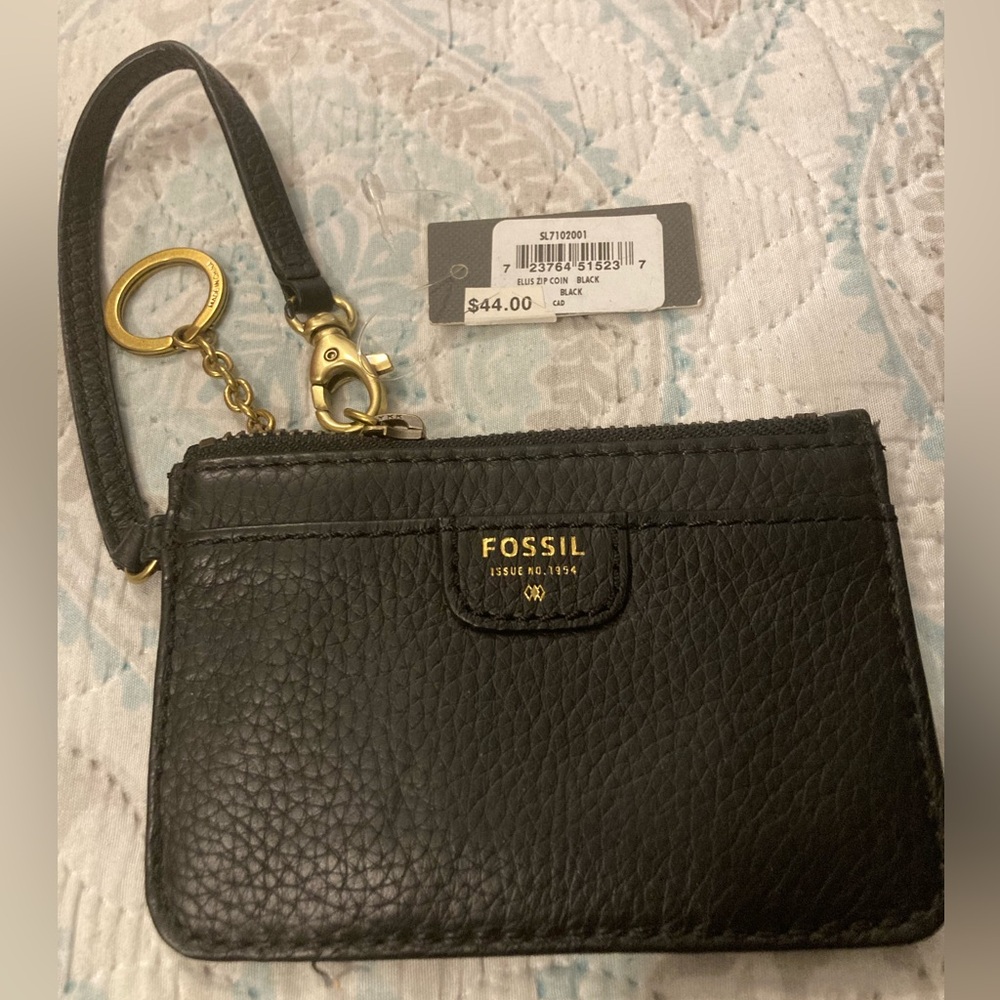 Fossil Black Leather Coin Pouch